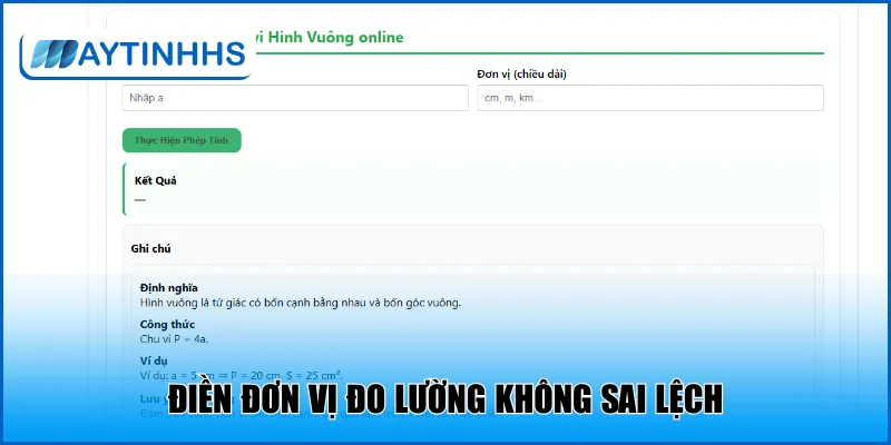 Điền đơn vị đo lường không sai lệch