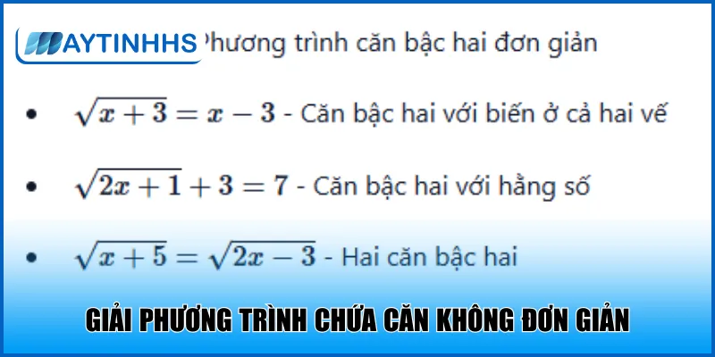 Giải phương trình chứa căn không đơn giản