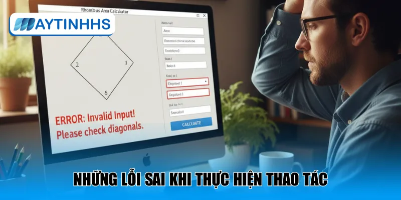 Những lỗi sai khi thực hiện thao tác