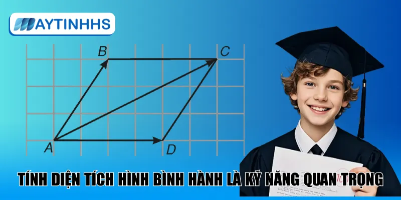Tính diện tích hình bình hành là kỹ năng quan trọng